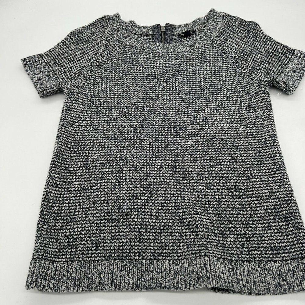 Lucky Brand Women’s S 100% Cotton Knit Sweater Back Zip Short Sleeve